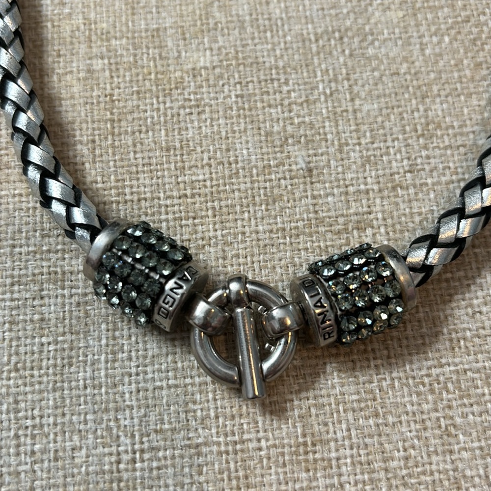 Cango & Rinaldi Leather and Crystal Necklace - Picture 2 of 3